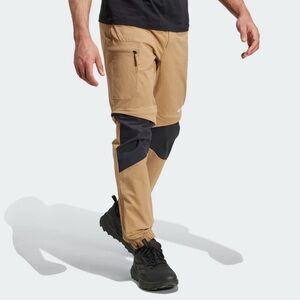 Adidas Terrex Utilitas Hiking Zip-Off Pants Mens Medium Beige Black JM7401